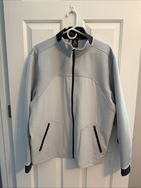 Storm Light Gray Performance Full-Zip Jacket with Black Trim
